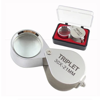 Přenosný 30x Síla 21mm Klenotníci nifier Zlaté Oční Lupy Šperky Store nifying Sklo S Vynikající Box