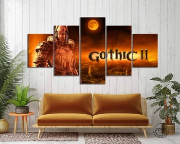 Gothic 2 Hra Plakátu, Kresby, Plátno Wall Art Obraz pro Obývací Stěna Dekor,Nerámováno