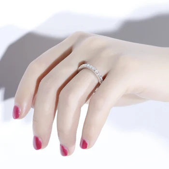 DovEggs Solidní Sterling Silver 925 0.4 ctw GH Barva Moissanite Snubní prsteny pro Ženy Stohovatelné Prsten