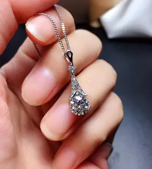 Nové moissanite Náušnice, Náhrdelník 925 ryzího stříbra vysoké kvality gem. Diamant lady Náušnice