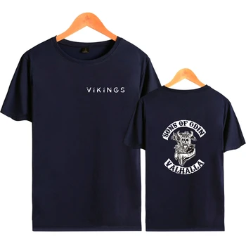 SONS OF ODIN, VALHALLA t shirt Muži Ženy Crewneck t-shirt Pánské Hip Hop Vikingové Král tričko Letní Příležitostné t košile topy Oblečení