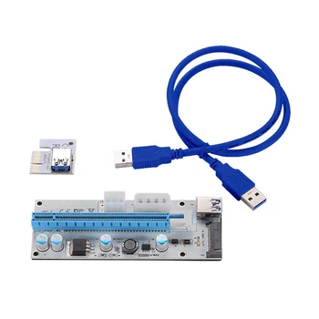 2020 USB 3.0 PCI-E Express 1x to 16x Důlní Kabel Rozšiřující Riser Karta SATA Adaptér Počítačové Kabely A Konektory переходник