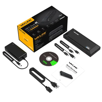 Wavlink 4K-C USB Univerzální Dokovací Stanice Dual Gigabit Ethernet, USB 3.0 5K HDMI, DP, Display s dodávkou elektrické Energie s Windows, Mac OS