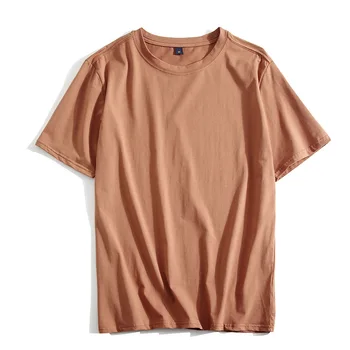 2020 Muži Letní Móda Japan Style Bavlna, Kolem Krku Plná Barva Krátký Rukáv Velké Velikosti T-košile Mužské Neformální Volné Denní Tee