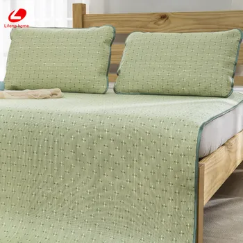 Lifeng domů Letní Straw mat Cool postel mat Přírodní Slámy Potah Matrace 180*198cm vybavená postel ochrany pad zelený kaučuku list