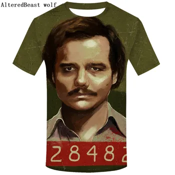 2019 Hot Prodej Super Módní Letní vtipným Potiskem Trička Narcos Medellin Pablo Escobar film Tee Shirt homme
