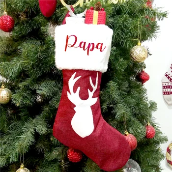 Vlastní Nový Rok, Vánoční Punčocha, Osobní Jméno Vánoční Dárek Candy Tašky, Vánoční Dekorace pro Domov, Vánoční Strom Dekory
