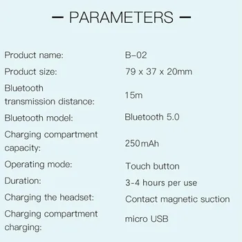 B02 Bluetooth Bezdrátová Sluchátka Auto Tvar Design Vodotěsné HD Binaurální Stereo Displej Sluchátka Headset Módu Power Cal Q9T3
