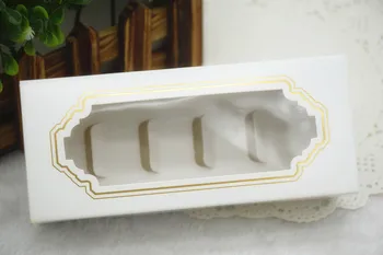 10pcs roztomilé macaron krabice s transparentní otevřené okno, obaly, boxy pro macaron party laskavosti dezerty balení tablewares dec