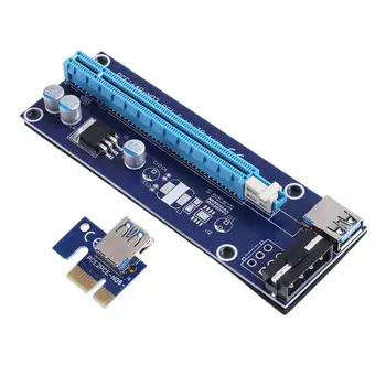 VODOOL PCI-E 1X do 16X PCIe na PCI Express Extender Adaptér Riser Card SATA USB3.0 Data Napájecí Kabel, Kit Pro Bitcoin Mining Horník