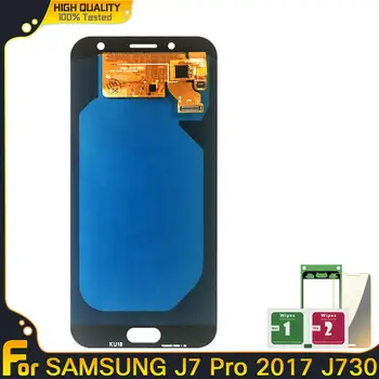 Nový AMOLED Náhradní Díly LCD Pro Samsung Galaxy J7 Pro 2017 J730 J730F LCD Displej Dotykový Digitizér Shromáždění