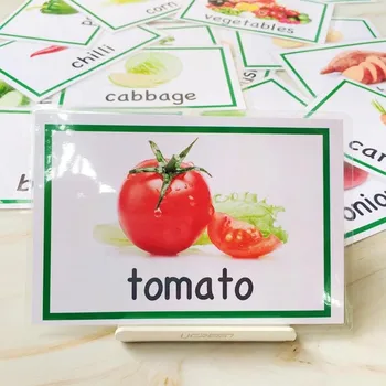 20ks Montessori angličtina Zeleniny Flash Karty, Kapsa na Karty, Učení, Vzdělávací Hračky anglické Slovo Obraz Zápas Hra Dítě Dárek