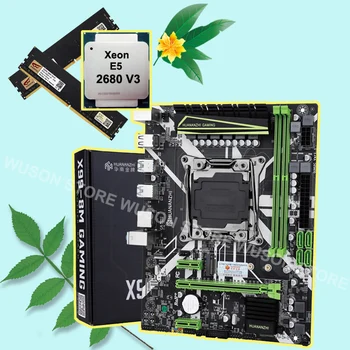 HUANANZHI X99-8M LGA2011-3 M-ATX základní Deska s HI-SPEED M. 2 NVMe SSD Slot CPU Xeon E5 2680 V3 Značky RAM 32G(2*16G) DDR4 2400