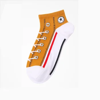 5 Párů/Lot Trend Muži Ponožky Skate Boty Vzor Krátké ponožky pro chlapce Letní Prodyšný Módní Tkaničku, Kotníkové Ponožky