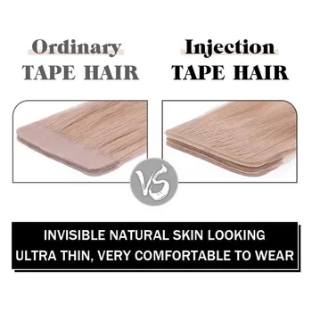 【Nový】Ugeat Dvoulůžkový Vypracován Remy Pásky V Lidské Prodlužování Vlasů Černá #1B Invisible Skin Útku Vlasy Přírodní Odmítnutí Vlasy, 2,5 g/kus