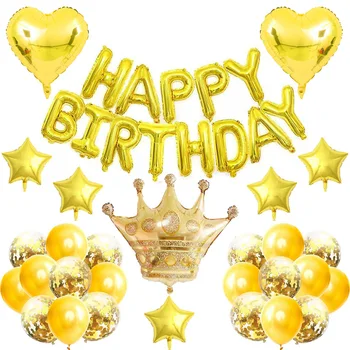 Balónky narozeniny dekorace pro chlapce, děvče zlaté rosegold happy birthday balónky sady zásoby strany parti dekor