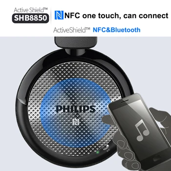 Philips SHB8850 Bezdrátová Bluetooth Sluchátka Active Noise Cancelling NFC Sluchátka s Mikrofonem Úřední Ověření