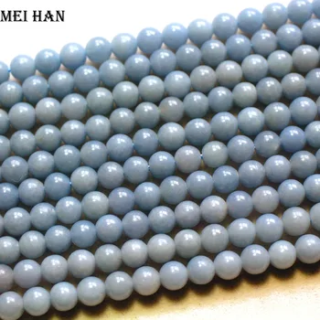 Meihan doprava Zdarma (2 prameny/set) přírodní 6 mm Peru Angelite hladké kulaté kouzlo modrý klenot kámen pro výrobu šperků design