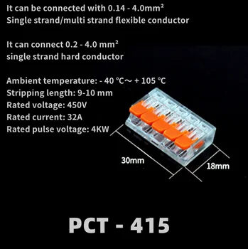 75pcs box PCT domácí rychlé svorkovnice krabice plug-in mini konektor kabel drát plug přepínače drát bezpečnostní ochranu