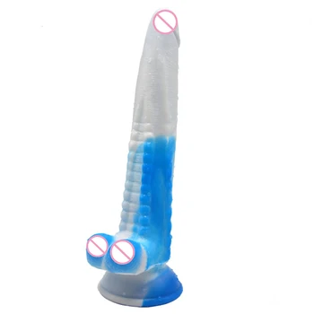 10.35 palce Silikonový Vibrátor Falešný Drak Dong Realistické Zvířecí Penis S přísavkou Sexuální Hračky, Masáž Pro Ženy, Barva Dick Toy