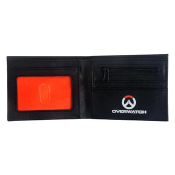 Peněženka muži Overwatch Logo Bi-Fold, Peněženka se zapínáním na Zip mince kapsa Držitele Karty Kreditní karty slot ID okna