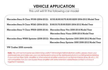 2GRAM 4G WIFI 2din ne-DVD GPS Hlavy jednotka pro Mercedes Benz B200 B Class W169 W245 Viano Vito W639 Sprinter W906 Bluetooth Rádio