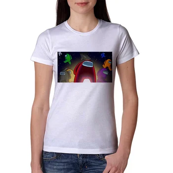 Mezi Námi Ženy T košile Kreslené Krátké rukávy Tištěné Cotoon Vtipné Unisex Streetwear Podvodník Grafické t Tričko Pro Muže Tee
