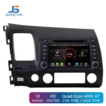JDASTON Android 10 Auto Multimediální Přehrávač Pro Honda CIVIC 2006-2011 2Din autorádia GPS Navigace, Auto DVD Přehrávač IPS WI-fi Stereo