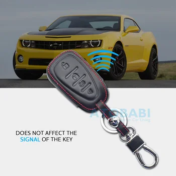 ATOBABI 5BTN Kůže Klíče od Auta Případě Pro Chevrolet Cruze Malibu Rovnodennosti Sonic Traverse Camaro Smart Keyless Entry Dálkové Klíče, Kryt