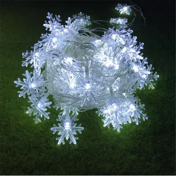Vzdálené 10M 50LED Vločka twinkle string světla víla světla Venkovní použití Dekorace pro Narozeniny, Vánoční Holiday Party Svatební Pokoj