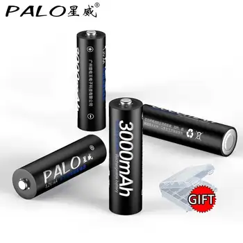 PALO 1.2 V NI-MH AA dobíjecí baterie 3000mah aa baterie + LCD Smart AA baterie, nabíječka na 1,2 v Dobíjecí Baterie AA AAA