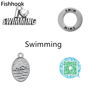 Háčkem na ryby 20ks plavání sportovní starožitné stříbrné Barvy nebo rhodium naplněné Plavat kouzlo