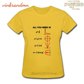 Letní Tričko Topy Vše, co potřebujete, je láska Matematika Grafické T Tričko Pro Ženy Krátký Rukáv O-Neck Casual Dámské Tričko Camiseta Mujer