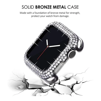 Dámské Luxusní Diamond Kryt Pro Apple Watch SE Série 6 5 4 3 38 mm 42 mm 40 mm 44 mm Pouzdro Diamond se Vztahuje s vrtacím Protector Shell