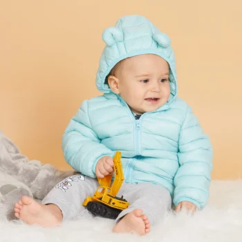 PatPat 2020 Nové Podzimní a Zimní Baby Batole Stylový 3D Otisk Ucha, Solidní s Kapucí Dolů Kabát pro Dítě Chlapec a Dívka Kabát Oblečení