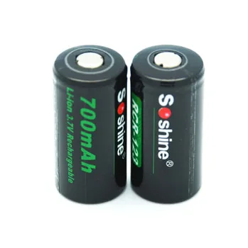 Soshine 3,7 V CR123 16340 700mAh Lithium Nabíjecí Baterie RCR123 CR123A Li-ion Baterie pro Laserové Pero LED Svítilna Buněk