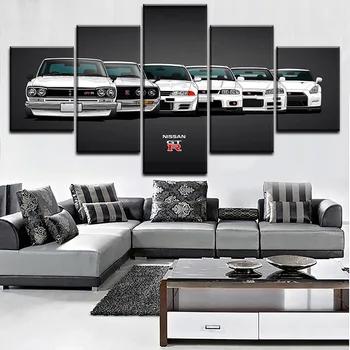 5 Kusů Malířské Plátno Nissan Skyline GTR Auto Plakát, Obraz na Zeď Umění Domácí Obývací Pokoj Dekor Nerámováno