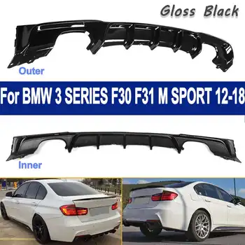 1 Ks Zadní Nárazník Difuzor pro BMW Řady 3 F30 F31 M Sport Edition, Gloss Black 4-dveře Zadní Lip 2012-2018