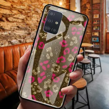 Tvrzeného Skla Telefon Pouzdro pro Samsung Galaxy A91 A71 A51 A41A31 A21s M51 M31 M21 Zpět Kryt Coque Leopard Shell Luxusní Taška capa