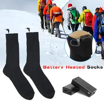 3V Tepelné Bavlna Vyhřívané Ponožky Muži Ženy Baterie Pouzdro Baterie Zimě Noha Teplejší Elektrické Ponožky Oteplování Ponožky 40P