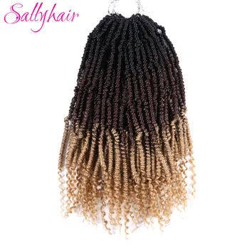 Sallyhair 24strands/pack Bomba Háčkování Twist Vlasy Copánky Syntetické Ombre Barva Pre smyčce Jaře Zvraty Pletení Vlasy Rozšíření