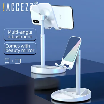 !ACCEZZ Univerzální Nastavitelný Stolní Držák Telefonu Make-up Zrcátko Pro iPhone Xiaomi Mobilní Telefon Stojan Pro iPad Tablet psací Stůl Držák