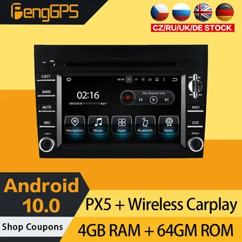 Android 10 autorádia Pro Porsche 911 997 Boxter, Cayman Rádio Multimediální Dotykový displej GPS Navigační Headunit DVD Přehrávač Carplay