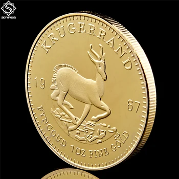 5KUSŮ 1967 Krugerrand Fyngoud 1 OZ Fine Gold Repliku Jižní Africe Replika Mince Paul Kruger Pamětní Kovové Mince