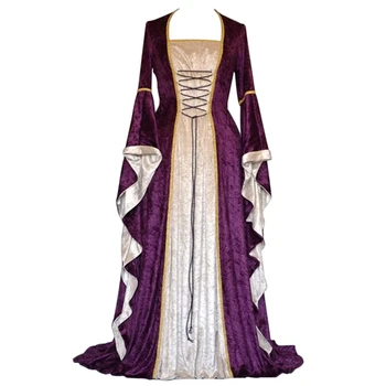 Nové Středověké Šaty Halloween Cosplay Kostýmy pro Ženy Palác Šlechtické Dlouhé Róby Antického Bell Rukáv Princezna Šaty Kostým