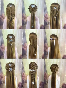 Qoxi Profesionální školení hlavy s dlouhé husté vlasy praxi Kadeřnické manekýn panenky vlasy Styling maniqui S rameny