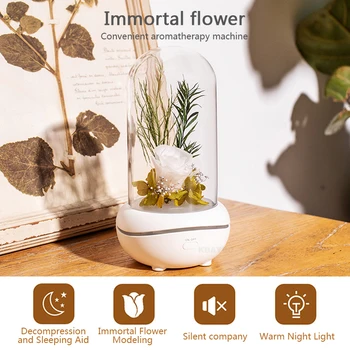 KBAYBO aromaterapie stroj věčný květ esenciální olej s LED noční světlo aromaterapie čištění vzduchu difuzér home office