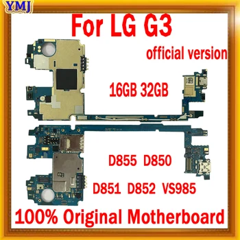 S Plnou Čipy pro LG G3 D855 D850 D851 D852 VS985 základní Deska s Android Systém,16 GB/32 GB Originální pro LG G3 Logické desky