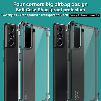 Pouzdro pro Samsung Galaxy S21 Ultra IMAK Nárazuvzdorný Conners Airbag Měkký TPU Zadní Kryt Případě pro Samsung S21 Plus S21+ 5G