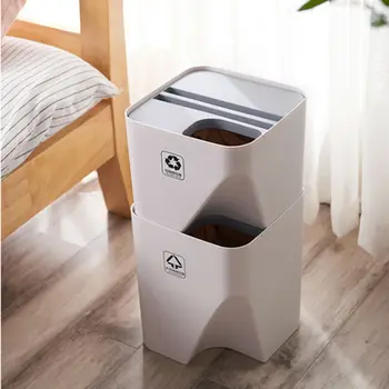 Kuchyňské Koše Koše Koše Domácnosti Mokré A Suché Separace Odpadu Pro Koupelnu, Kuchyň 2019 Nové